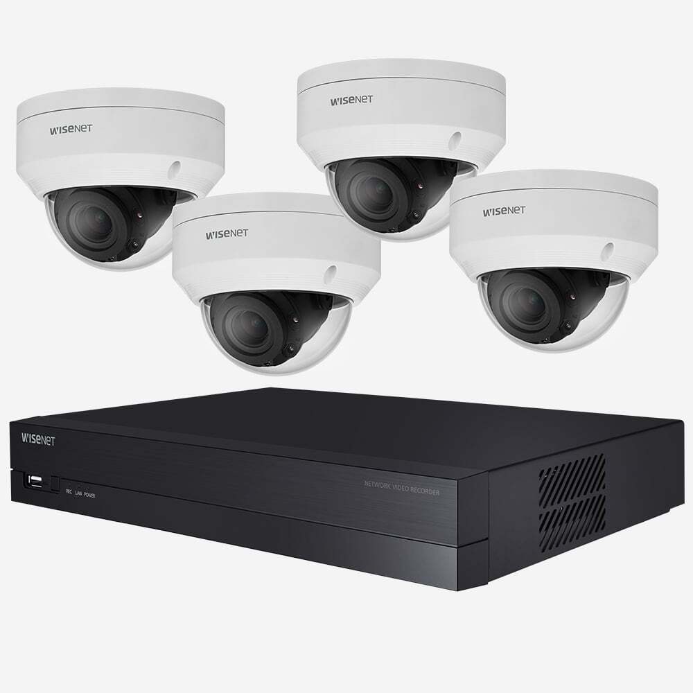 WISENET 4 CHANNEL NVR & 4 CAMERA PACKAGE